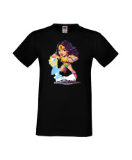 Мъжка Тениска Dc Justice League Super Heroes Wonder Woman