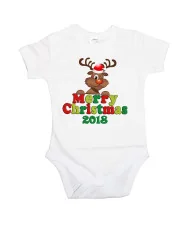 Бебешко боди Коледа Merry Christmas 2018 Deer 1