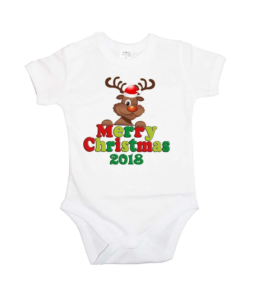 Бебешко боди Коледа Merry Christmas 2018 Deer 1