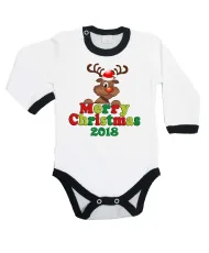 Бебешко боди Коледа Merry Christmas 2018 Deer 1