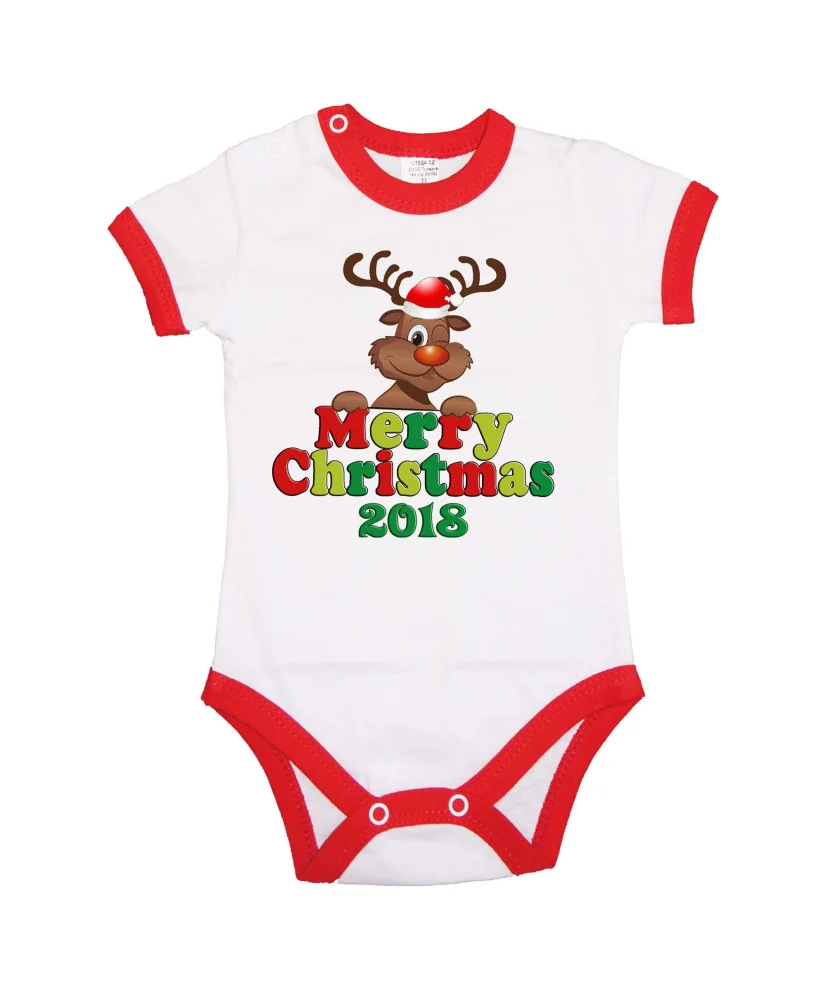 Бебешко боди Коледа Merry Christmas 2018 Deer 1