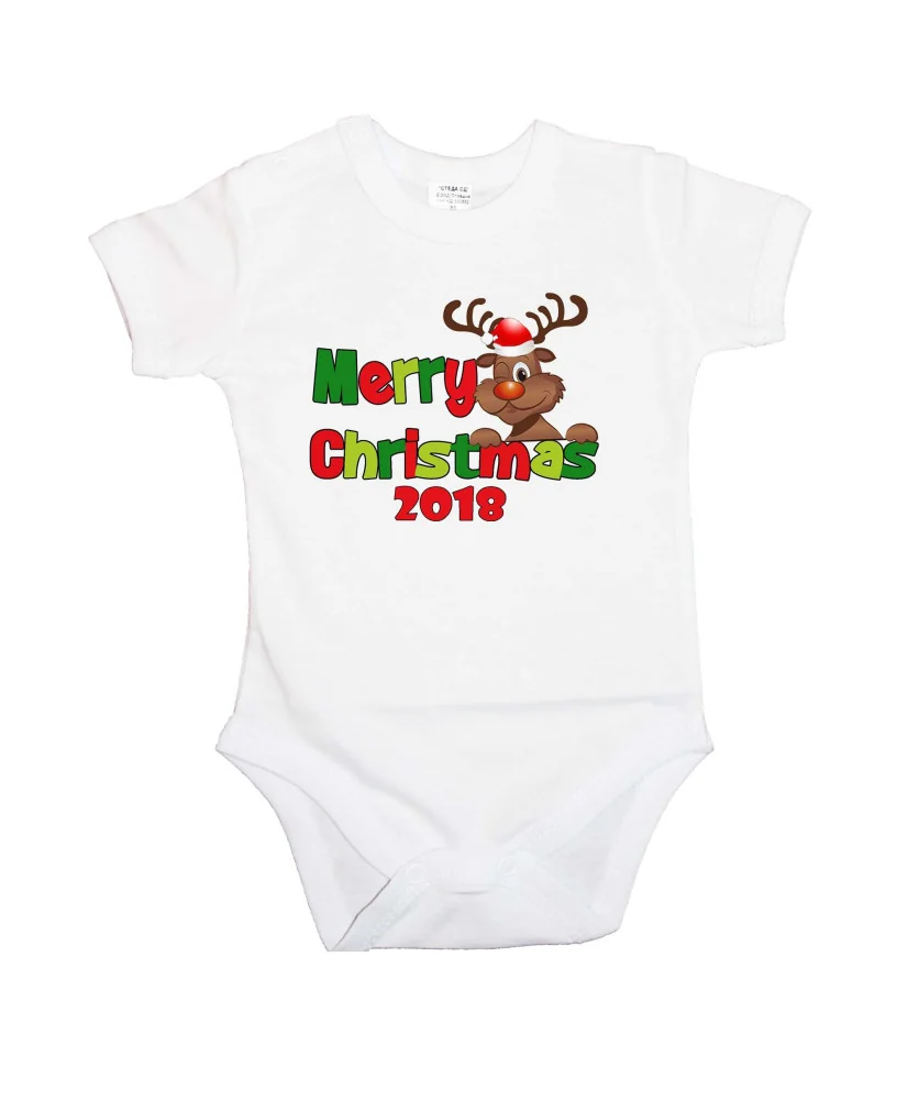 Бебешко боди Коледа Merry Christmas 2018 Deer 2