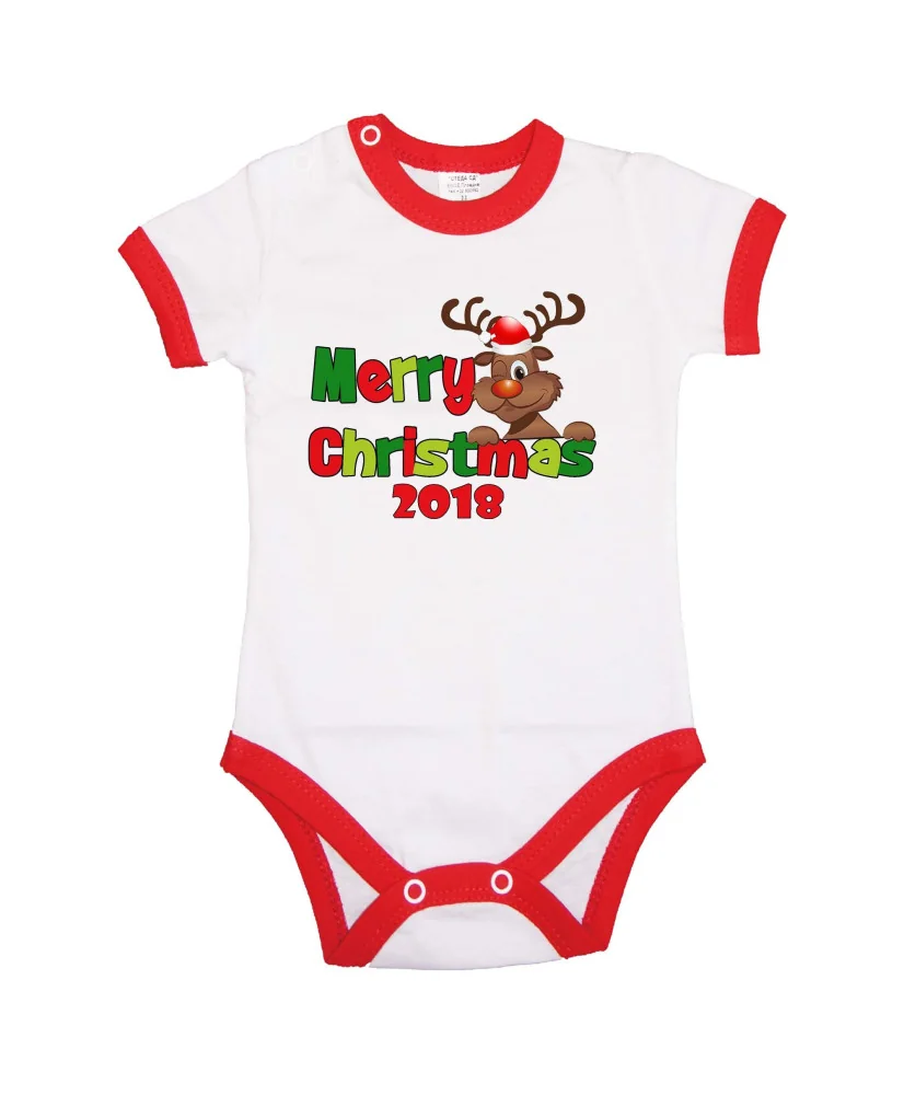Бебешко боди Коледа Merry Christmas 2018 Deer 2