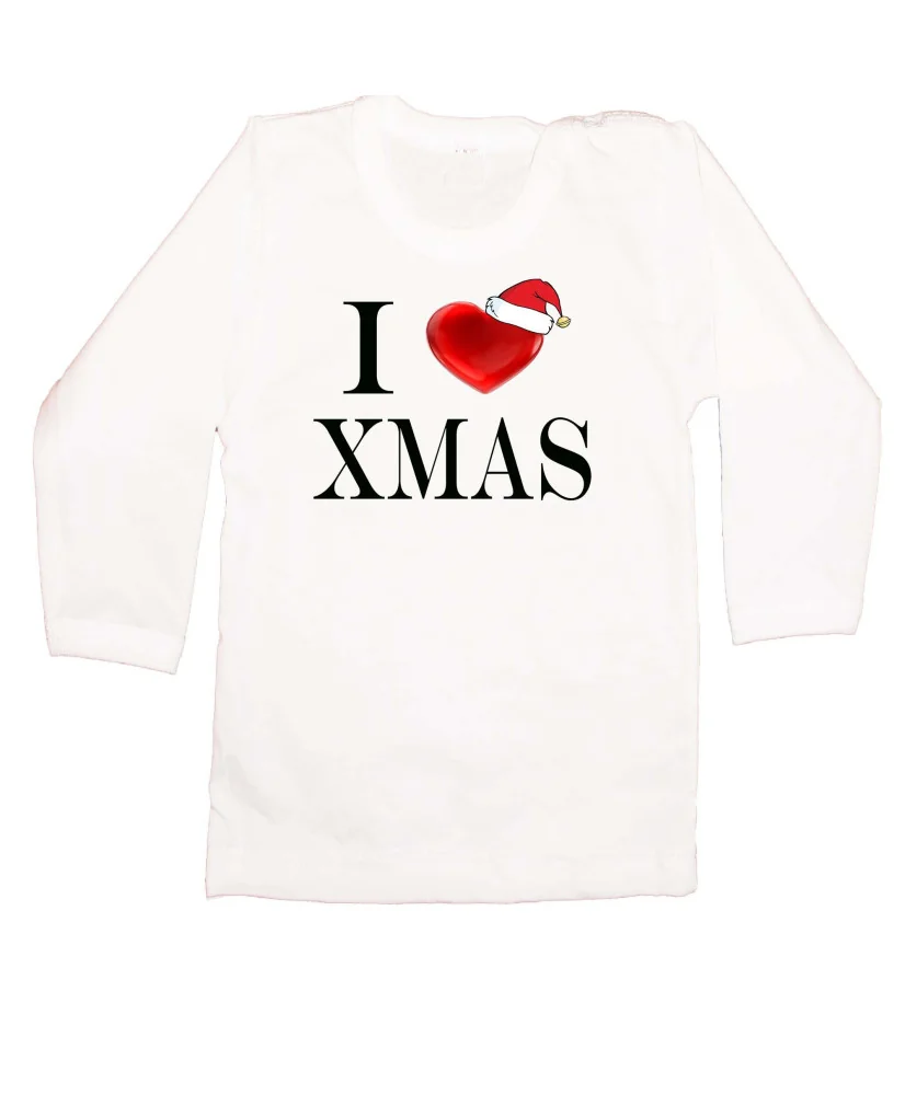 Бебешка тениска Коледа I Love XMAS