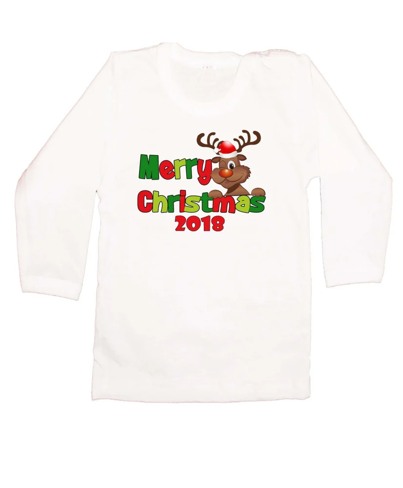 Бебешка тениска Коледа Merry Christmas 2018 DEER 2