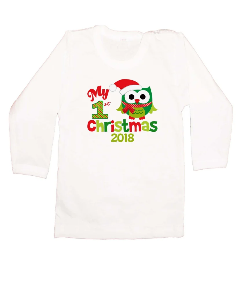 Бебешка тениска Коледа MY 1st Christmas 2018 OWl