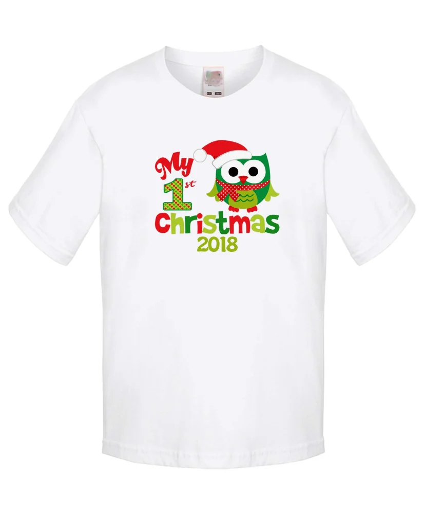 Бебешка тениска Коледа MY 1st Christmas 2018 OWl