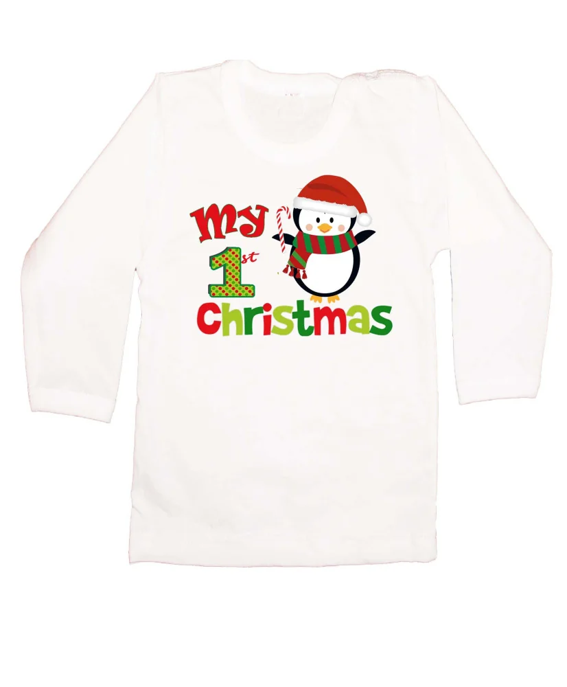 Бебешка тениска Коледа My 1ST Christmas penguin Бебешка тениска Коледа My 1ST Christmas penguin