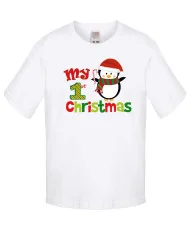 Бебешка тениска Коледа My 1ST Christmas penguin