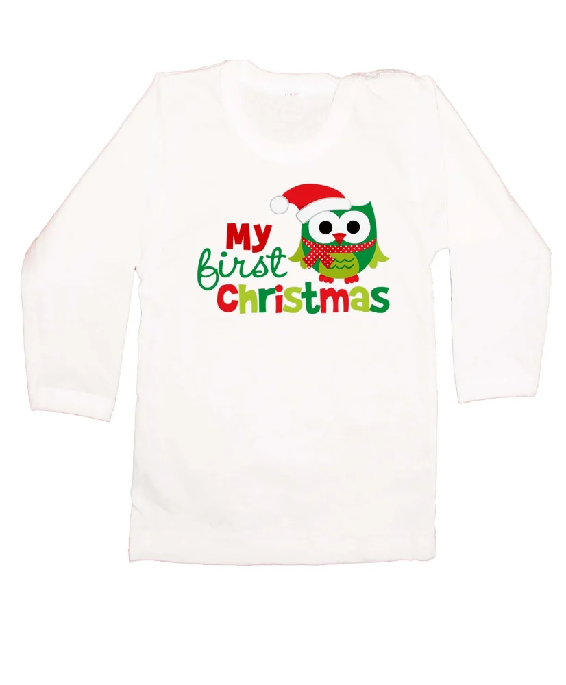 Бебешка тениска Коледа My first Christmas OWL