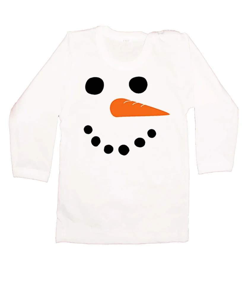 Бебешка тениска Коледа snowman face