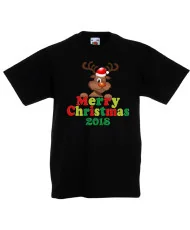 Детска тениска Коледа Merry Christmas 2018 DEER 1