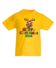Детска тениска Коледа Merry Christmas 2018 DEER 1