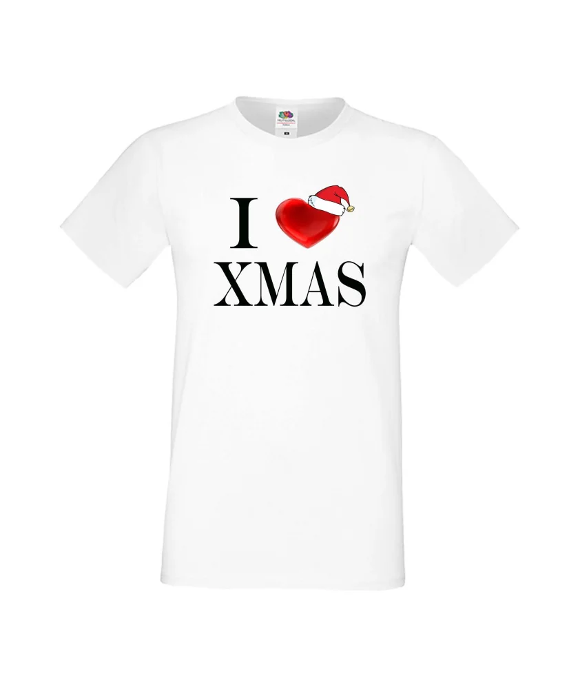 Мъжка тениска Коледа I Love XMAS