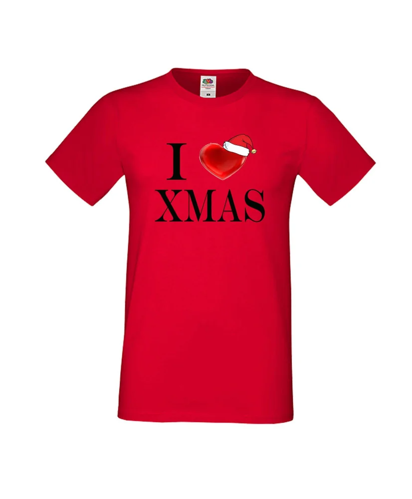 Мъжка тениска Коледа I Love XMAS