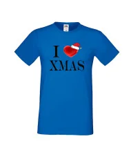 Мъжка тениска Коледа I Love XMAS