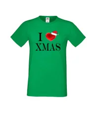 Мъжка тениска Коледа I Love XMAS