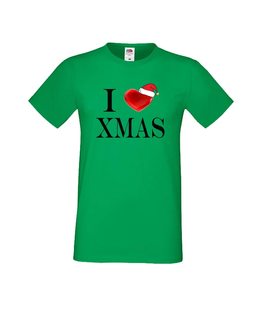Мъжка тениска Коледа I Love XMAS