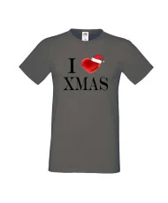 Мъжка тениска Коледа I Love XMAS