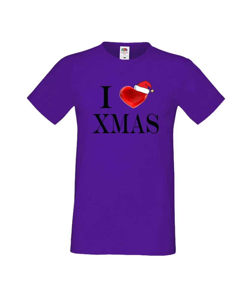 Мъжка тениска Коледа I Love XMAS