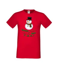 Мъжка тениска Коледа Весела Коледа и честита нова година Snowman
