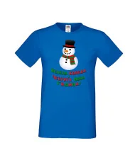 Мъжка тениска Коледа Весела Коледа и честита нова година Snowman