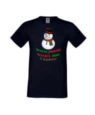 Мъжка тениска Коледа Весела Коледа и честита нова година Snowman