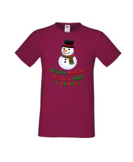 Мъжка тениска Коледа Весела Коледа и честита нова година Snowman