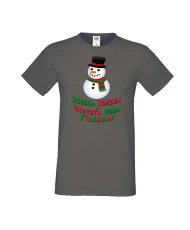 Мъжка тениска Коледа Весела Коледа и честита нова година Snowman