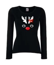 Дамска тениска Коледа DEER FACE LADY
