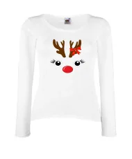 Дамска тениска Коледа DEER FACE LADY