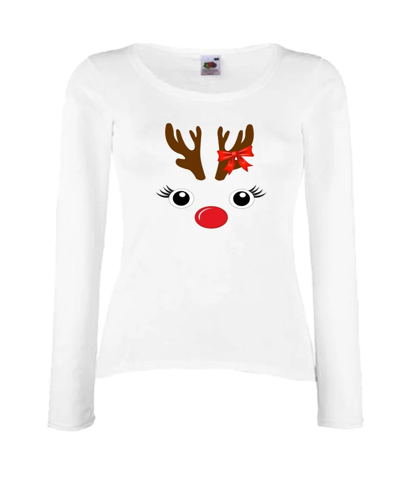 Дамска тениска Коледа DEER FACE LADY Дамска тениска Коледа DEER FACE LADY