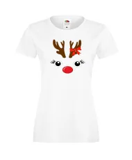Дамска тениска Коледа DEER FACE LADY