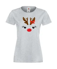 Дамска тениска Коледа DEER FACE LADY