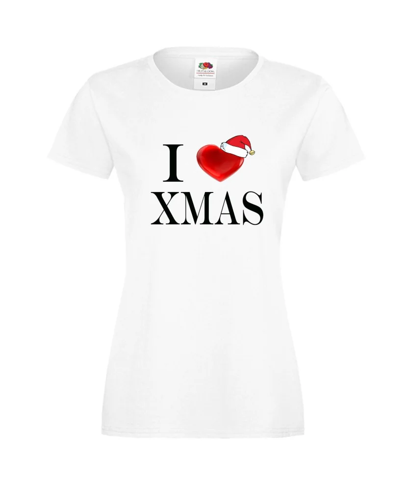 Дамска тениска Коледа I Love XMAS Дамска тениска Коледа I Love XMAS