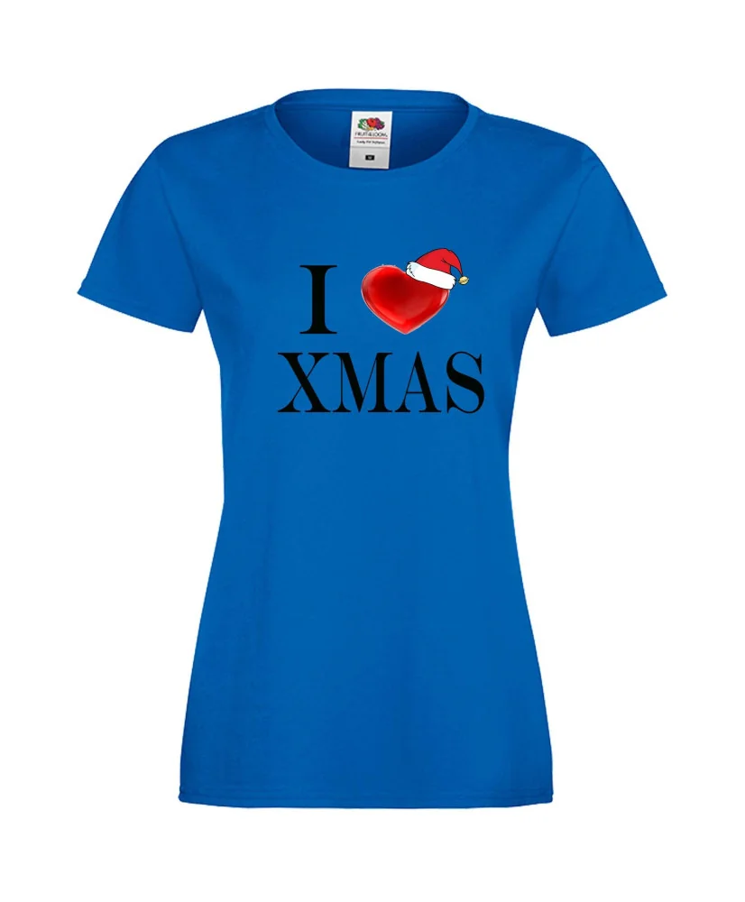Дамска тениска Коледа I Love XMAS Дамска тениска Коледа I Love XMAS
