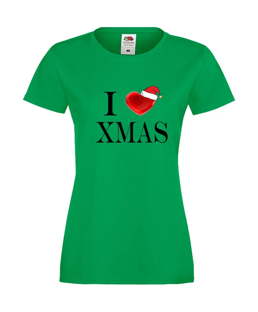 Дамска тениска Коледа I Love XMAS Дамска тениска Коледа I Love XMAS