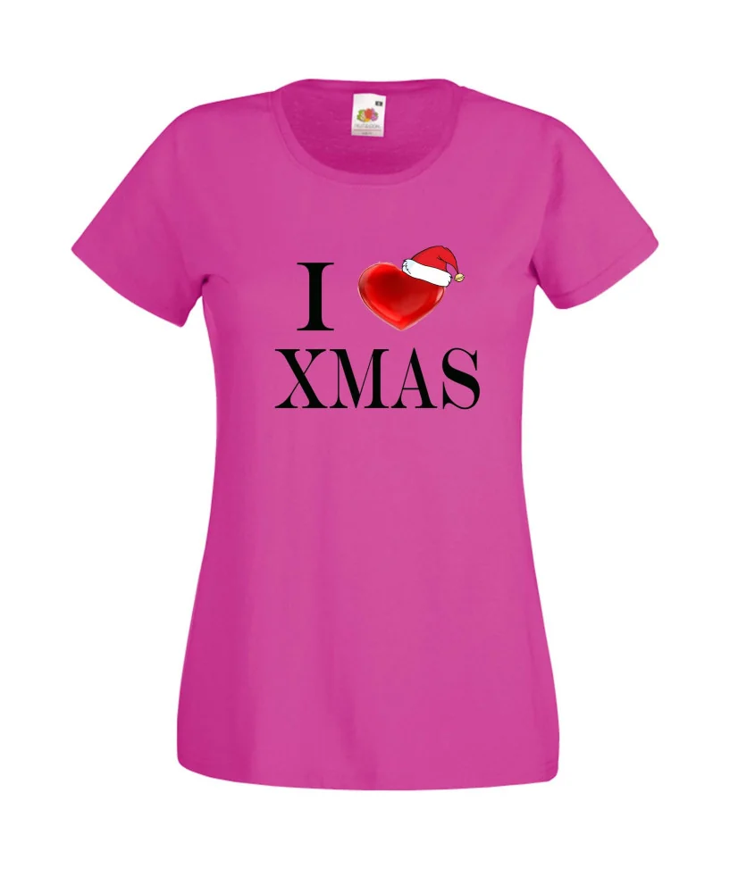 Дамска тениска Коледа I Love XMAS Дамска тениска Коледа I Love XMAS