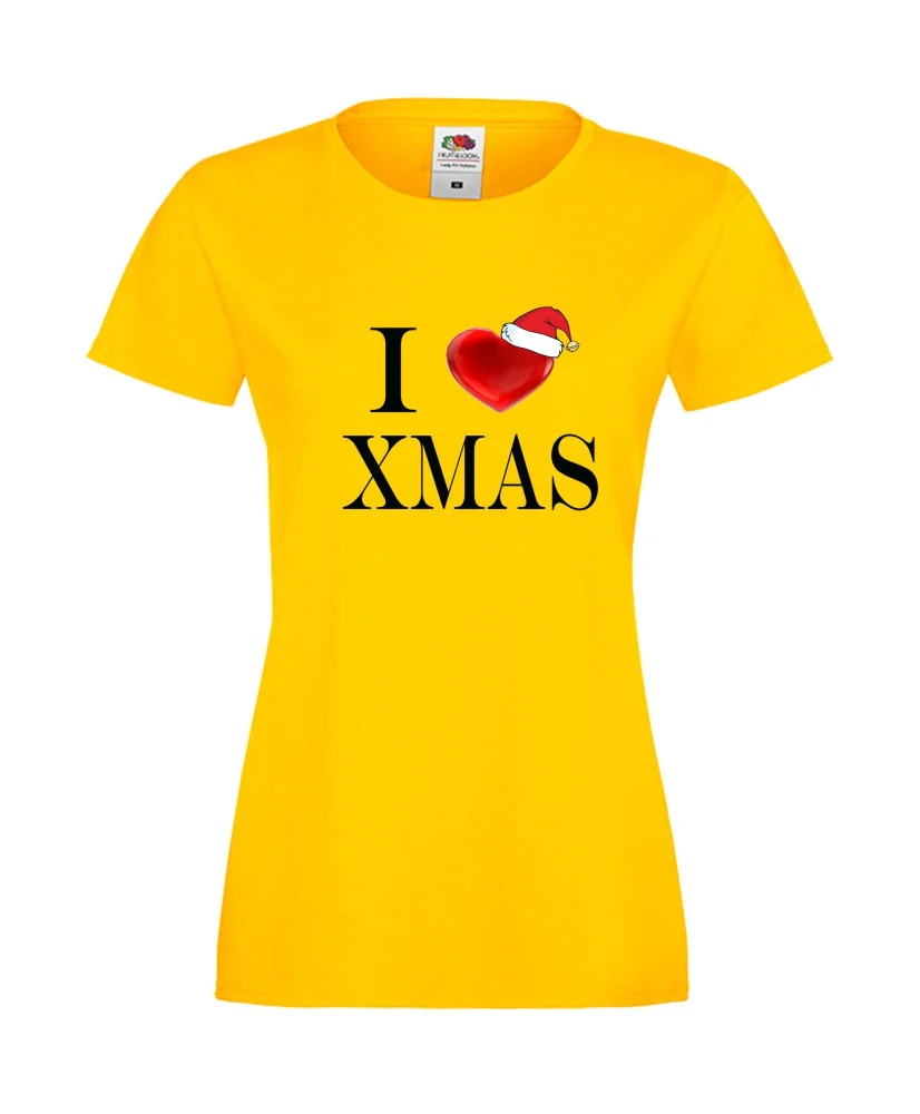 Дамска тениска Коледа I Love XMAS Дамска тениска Коледа I Love XMAS