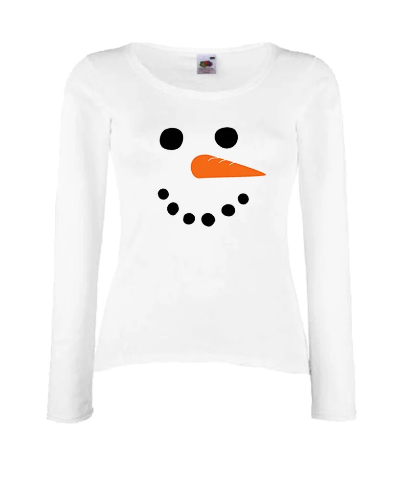 Дамска тениска Коледа snowman face