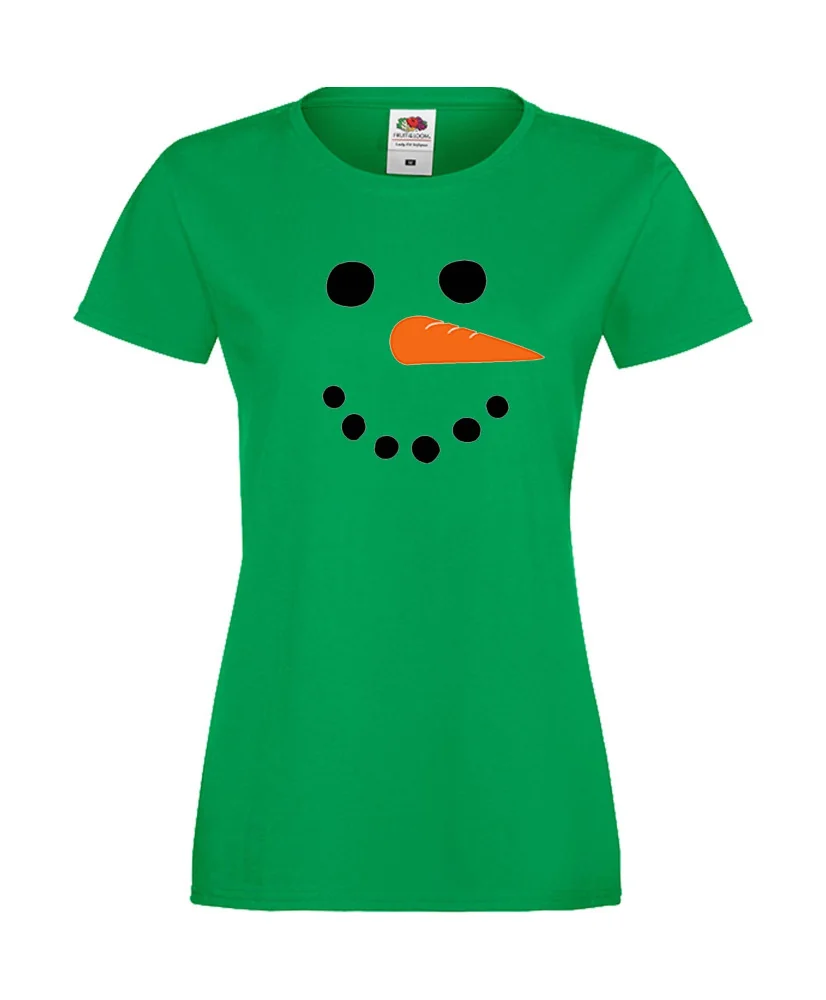 Дамска тениска Коледа snowman face Дамска тениска Коледа snowman face