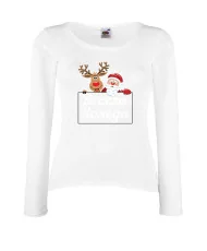 Дамска тениска Коледа Весела коледа дядо коледа + звездички