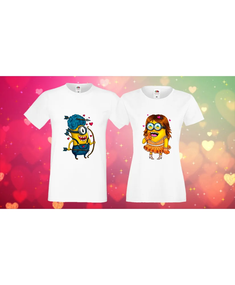 Комплект тениски за влюбени Minions love couple 1 Комплект тениски за влюбени Minions love couple 1