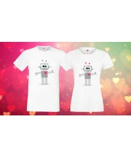 Комплект тениски за влюбени Роботи Robots love couple 1