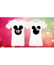 Комплект тениски за влюбени Mickey Minnie mouse heads
