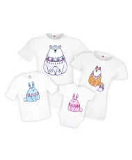 Семейни Семеен комплект тениски  Диви животни Wild animals
