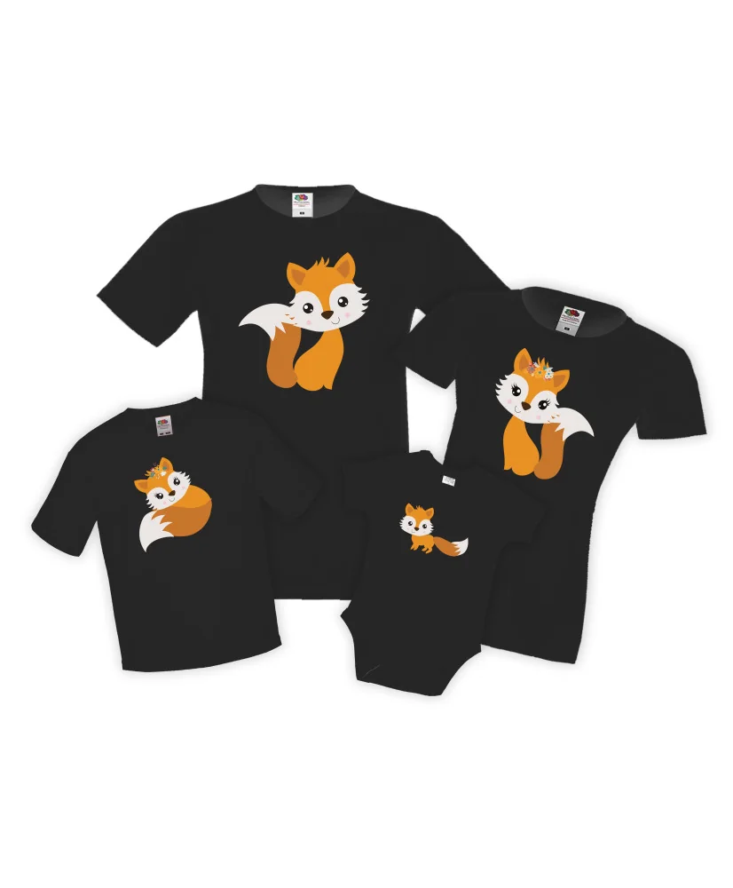 Семеенкомплект тениски Лисици Fox family Семеенкомплект тениски Лисици Fox family