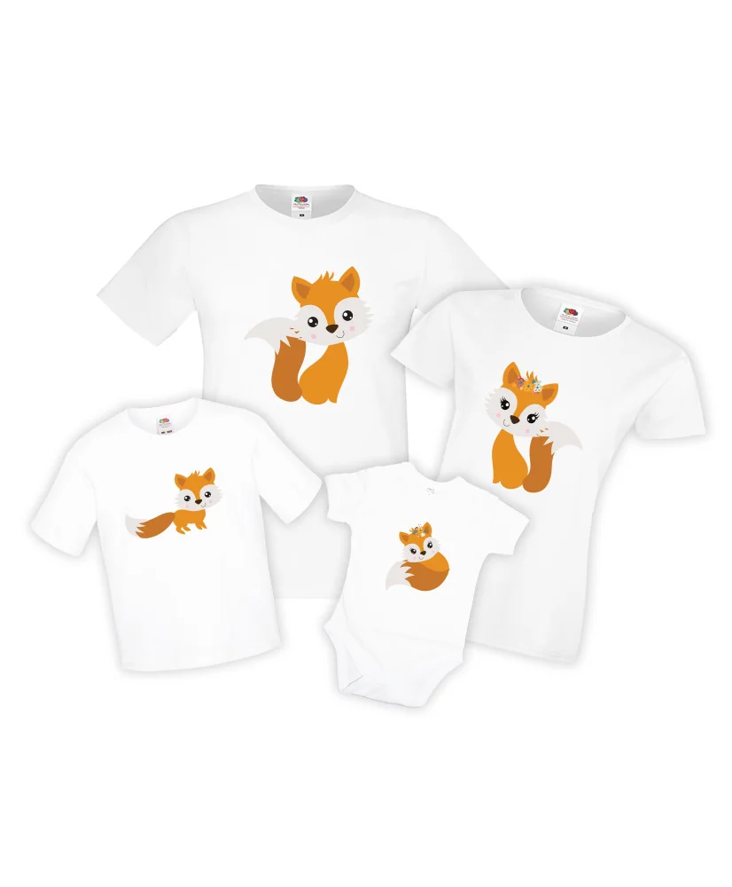 Семеенкомплект тениски Лисици Fox family Семеенкомплект тениски Лисици Fox family