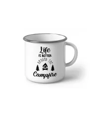 Метално Емайлирано канче "Life is better around the campfire"