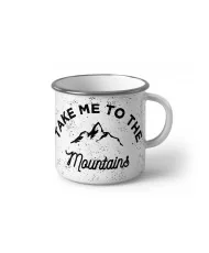 Метално Емайлирано канче " Take me to the mountains"